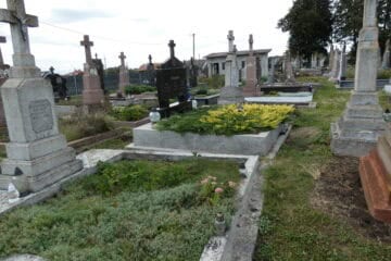 Меморіальний цвинтар Бучач з могилами, проложеннію декоративними рослинами та пам’ятниками.