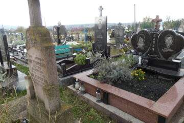 Меморіальні monuments у цвинтарі Буцач, Україна, сучасний вигляд поховань і надгробків, братські могили.